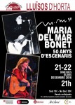 Maria del Mar Bonet · 50 anys d'escenaris Cartell concerts Lluïsos d'Horta 21 i 22 de desembre de 2016