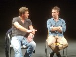 Festival de teatre en francès de Barcelona Alexis Michalik i Oriol Tarrason al col·loqui de Le porteur d’histoire
